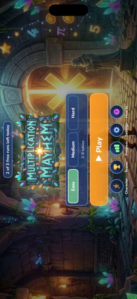 Multiplication Mayhem screenshot
